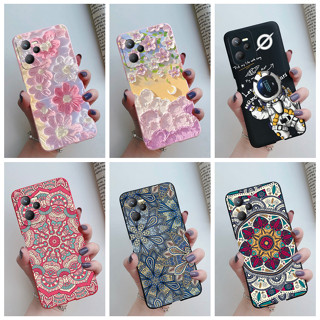 เคสโทรศัพท์มือถือ ซิลิโคนนิ่ม TPU ลายนักบินอวกาศ ดอกไม้ สําหรับ Realme C35 Narzo 50A Prime RealmeC35 C 35 2023