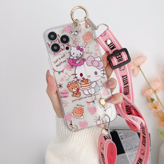 เค้ก Hello Kitty Vivo Y50 Y35 Y112019 เคสโทรศัพท์มือถือ ซิลิโคนนิ่ม ลายการ์ตูนเฮลโล คิตตี้น่ารัก พร้อมอุปกรณ์เสริม สําหรับ y21 Y12 y02 Y15S Y17 Y3 Y16 Y51 Y31 Y20i Y22 Y21S