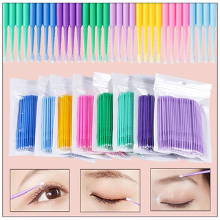 100pcs เครื่องมือต่อขนตา หลายสีให้เลือกแปรงแต่งหน้า แต่งหน้า ปัดขนตา