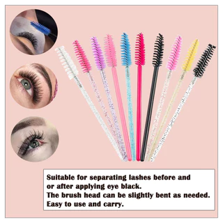 50 ชิ้น / แพ็คแวววาวคริสตัลมาสคาร่าเกลียว Bendable Lash Spool หลายสีให้เลือกแปรงแต่งหน้าปลอม