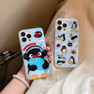 เคสโทรศัพท์มือถือ ลายเพนกวิน สตรอเบอร์รี่ สําหรับ iPhone 14 pro max 13 pro max