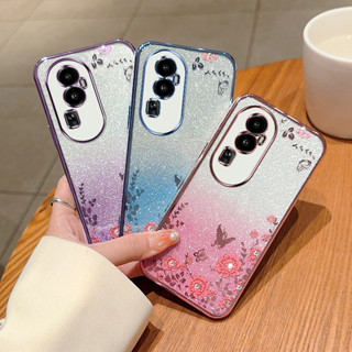 เคส OPPO Reno 10 5G สำหรับ OPPO Reno 10 Pro 5G / Reno 10 5G 【นิ่ม ชุบ ดอกไม้ กันกระแทก เคสโทรศัพท์】