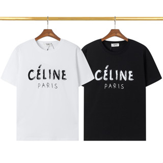 Celin เสื้อยืดคอกลม แขนสั้น ผ้าฝ้าย พิมพ์ลาย แฟชั่นสําหรับผู้ชาย และผู้หญิง