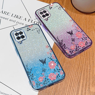 เคสโทรศัพท์มือถือแบบนิ่ม ไล่โทนสี กระพริบ หรูหรา สําหรับ Samsung Galaxy A12 A32 A22 A52 A52s A72 M12 M32 M22