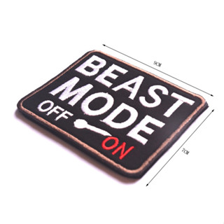 Beast MODE ON OFF สติกเกอร์ ปักลาย Velcro สําหรับติดตกแต่งกระเป๋า