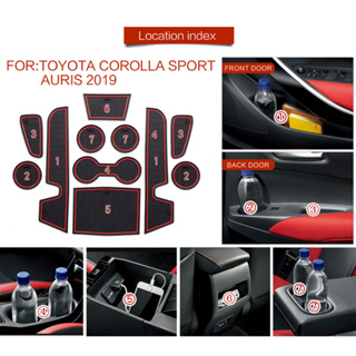 11pcs แผ่นยางกันลื่นสำหรับ Toyota Corolla 2007-2013 Car Gate Slot Pad ประตู Groove Mat ถ้วยผู้ถือสติกเกอร์ตกแต่งรถ Stylin