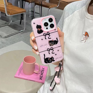 เคสโทรศัพท์มือถือ Tpu นิ่ม ลายแมวดํา สําหรับ iPhone 11 12promax 14 14promax 14pro 13promax 13pro