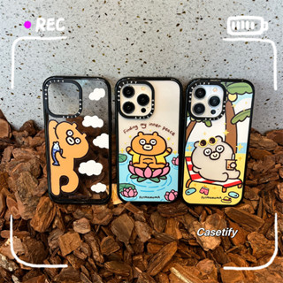 CASE.TIFY Acrylic Cute Lazy Bear Phone case for iphone 14 14plus 14pro 14promax 13 13pro 13promax Cute cartoon bear phone case 12 12pro 12promax 11 case 2023 New Design HD transparent Phone case for girl man ins popular Side lettering