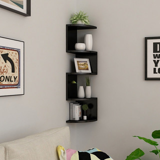 5 Layer Corner Wall Shelf Living Room Wood Minimalist Floating Shelves Nordic Shelves Book