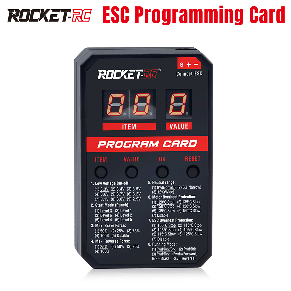Supersonic LED Program Card สําหรับ 45A/60A/80A/120A/150A ESC Brushless Electronic Speed Controller 
