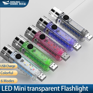 Smilingshark SD1028 Mini ไฟฉาย Led ไฟฉายพกพา แม่เหล็ก สว่างมาก ชาร์จ USB 6 โหมด พร้อมไฟเตือน สีแดง กันน้ํา สําหรับตั้งแคมป์ เดินป่า ครัวเรือน