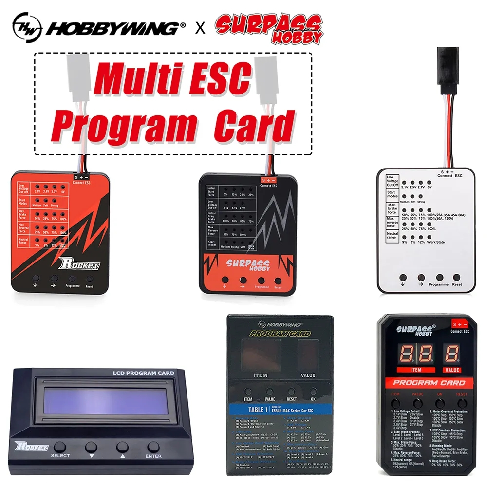 Surpass Hobby Rocket KK การ์ดโปรแกรมมิ่ง LED ESC ESC TS160 60A 80A 120A 150A สําหรับรถบังคับ 1/10 1/