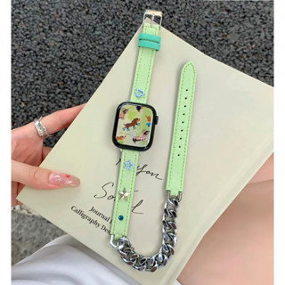 สายนาฬิกาข้อมือ สายหนัง หลากสี สําหรับ Watch Series 8 7 6 5 4 3 2 1 Watch se se2 Ultra Strap Size 49 มม. 41 มม. 45 มม. 38 มม. 40 มม. 42 มม. 44 มม.