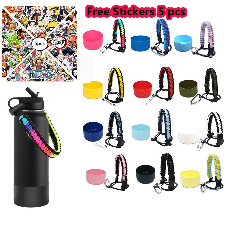 12oz 18oz 22oz 32oz 40oz 64oz ป้องกันด้านล่างซิลิโคน Boot Cover Handle ชุดสําหรับ 12-64 ออนซ์ Hydro_