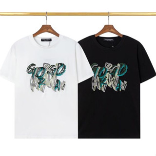 D&amp;g เสื้อยืดคอกลม แขนสั้น ผ้าฝ้าย ปักลาย มีสไตล์ สําหรับทุกเพศ