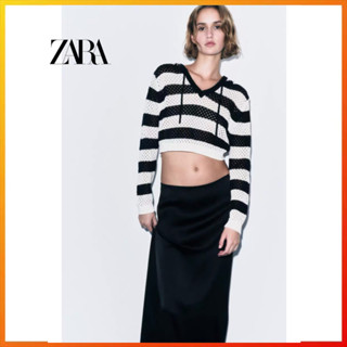 Zara เสื้อกันหนาว ผ้าถัก ลายทาง แฟชั่นฤดูใบไม้ร่วง สําหรับผู้หญิง 3390101 105