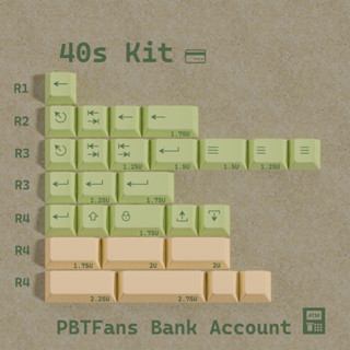 Kbdfans PBTFANS ชุดบัญชีธนาคาร และแผ่นรองโต๊ะ สําหรับเด็ก