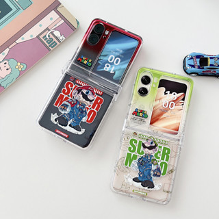 เคสโทรศัพท์มือถือแบบใส ฝาพับ ลาย Super Mario สําหรับ Oppo Find N2 Flip FindN2Flip