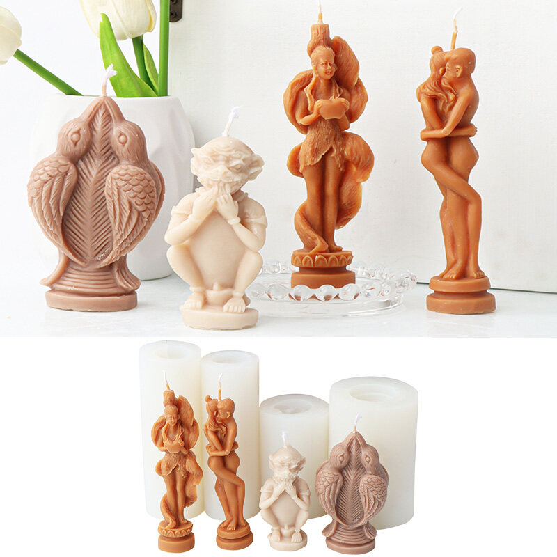 แม่พิมพ์เทียนสำหรับ Human Bird Handcrafts,เครื่องมือดินเหนียวห้าตาสี่หู,แม่พิมพ์เทียนหอมเก้าหาง Fox