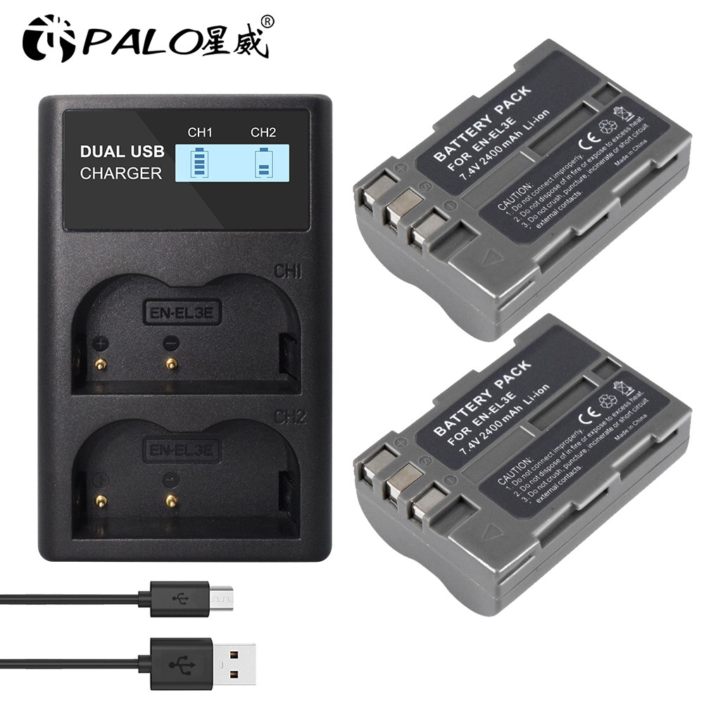 Palo ที่ชาร์จแบตเตอรี่กล้อง EN-EL3E ENEL3E สําหรับ Nikon D30 D50 D70 D70S D80 D90 D100 D300S D700