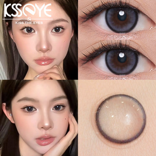 【COD&amp;graded Lens】ksseye คอนแทคเลนส์ แบบนิ่ม 0~-8.00 14.2 มม. 14.0 มม. สีน้ําตาลธรรมชาติ สําหรับนักเรียน ทุกเพศ 2 ชิ้น