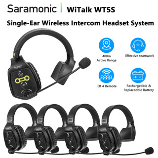 Saramonic Witalk WT5S Full-Duplex ชุดหูฟังระบบสื่อสารอินเตอร์คอมไร้สาย สําหรับโดรน ถ่ายภาพ TV ภาพยนตร์ งานทีมผลิต