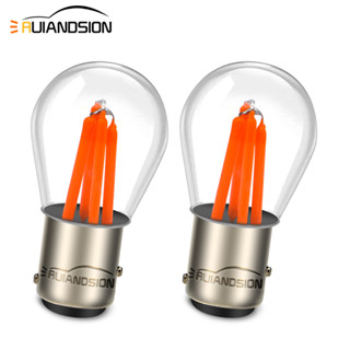 Ruiandsion หลอดไฟเบรกอัตโนมัติ LED BAY15D 1157 P21 5W AC DC 12 24 48V 6 สี 2 ชิ้น