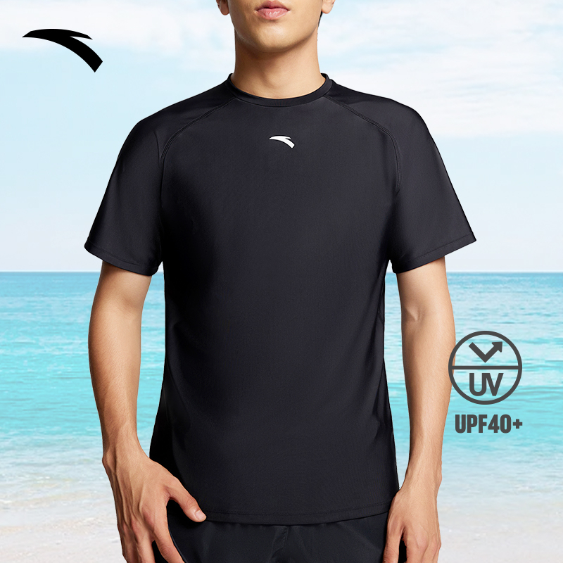 ANTA เสื้อผ้าป้องกันแสงแดดสำหรับผู้ชาย UPF 40+ เสื้อสำหรับการฝึกฟิตเนส ยืดหยุ่น ผอมบาง 1823531463