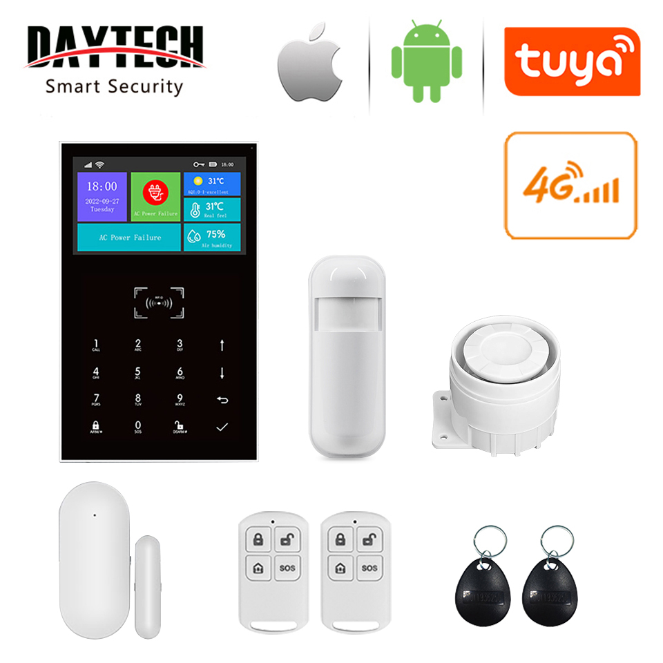 4G /wifi✨Daytech สัญญาณกันขโมยในบ้าน alarm security system TUYA app SMART home ชุดอุปกรณ์รักษาความปล