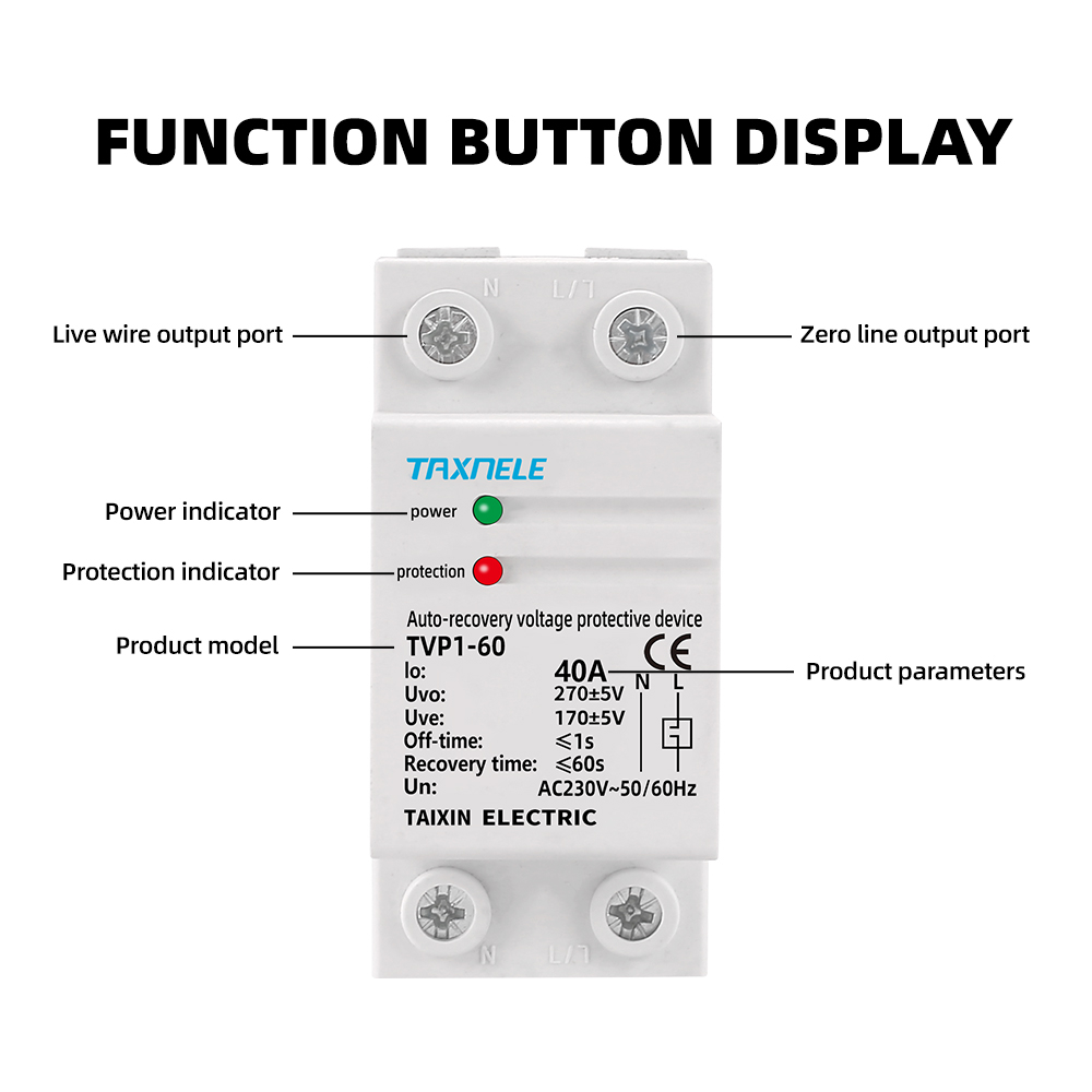 รีเลย์ป้องกันแรงดันไฟฟ้าอัตโนมัติ 40A 63A 230V