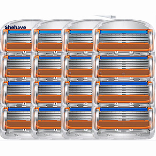 Shehave 16Pcs Blade Set for Fusion ProGlide (สีส้ม / น้ําเงิน)