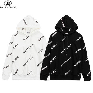 Balenciag เสื้อฮู้ด ผ้าฝ้าย พิมพ์ลาย มีสไตล์ สําหรับทุกเพศ