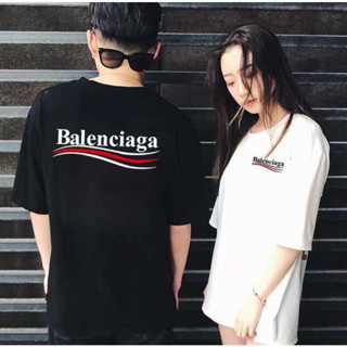 Balenciag เสื้อยืดแขนสั้น คอกลม ผ้าฝ้าย พิมพ์ลาย แฟชั่นสําหรับผู้ชาย และผู้หญิง