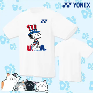 ใหม่ yonex เสื้อกีฬาแบดมินตัน พิมพ์ลายสนูปปี้ สไตล์เกาหลี แฟชั่นฤดูร้อน สําหรับผู้ชาย และผู้หญิง 2023