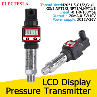 Npt1/4 เครื่องส่งสัญญาณแรงดัน หน้าจอ LCD 4-20mA RS485 เอาท์พุท เซนเซอร์แรงดันอากาศ ของเหลว น้ํามัน ตัวแปลงสัญญาณแรงดันสูญญากาศ