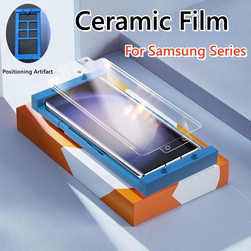SAMSUNG Full Coverageฟิล์มเซรามิคสําหรับSamsung Galaxy S26 Ultra S25 Ultra S24 Ultra S23 Ultra S24 Plus S23 Plus S22 S21 S20 หมายเหตุ 20 S10 9 8 ป้องกันหน้าจอ
