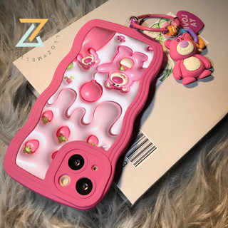 เคสโทรศัพท์มือถือ ซิลิโคน ลายการ์ตูนหมีสตรอเบอร์รี่ 3D แฟชั่น สําหรับ VIVO V27E V27 V25 V23 Y02 Y36 Y35 Y22 Y22S Y12 Y12S Y20 Y21 Y33S Y30 T1 5G Y15 Y16 Y12A Y20S Y21A Y50 Y20A Y91C Y1S V20 Pro