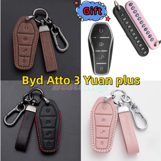 ใหม่ เคสกุญแจรีโมทรถยนต์หนัง 4 ปุ่ม อุปกรณ์เสริม สําหรับ BYD Atto 3 Han EV Dolphin BYD Yuan plus