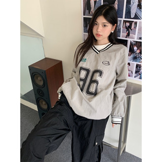 67258 เสื้อกันหนาวลําลอง พิมพ์ลายกระโหลก สีตัดกัน แบบบาง