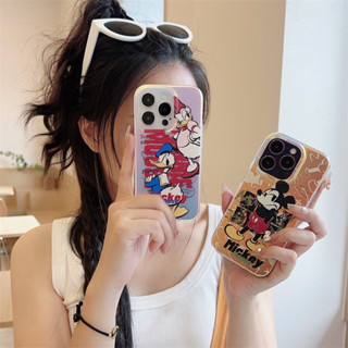 เคสโทรศัพท์มือถือ กันกระแทก ลายการ์ตูนมิกกี้ โดนัลด์ดั๊กน่ารัก สร้างสรรค์ สําหรับ Apple Iphone 14pro 15promax 14promax 13Pro 12promax