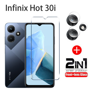 2in1 ฟิล์มกระจกนิรภัยกันรอยหน้าจอ 9H และตัวป้องกันเลนส์ด้านหลัง สําหรับ Infinix Hot 30i