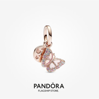 Pandora สร้อยคอเงิน 925 จี้รูปผีเสื้อ ประดับเพทาย สําหรับผู้หญิง p804