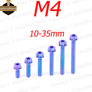 FLAWLESSTI น๊อตไททาเนียม เกรด5 น็อตฝาปั้มบน (เบอร์ 6) M4X10-35mm Forza 350 Xmax 300 Wave 125i 110i Pcx 160 ADV 350 160