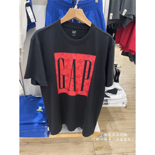 เสื้อยืดแขนสั้น พิมพ์ลายโลโก้ตัวอักษร Gap สําหรับผู้ชาย และผู้หญิง