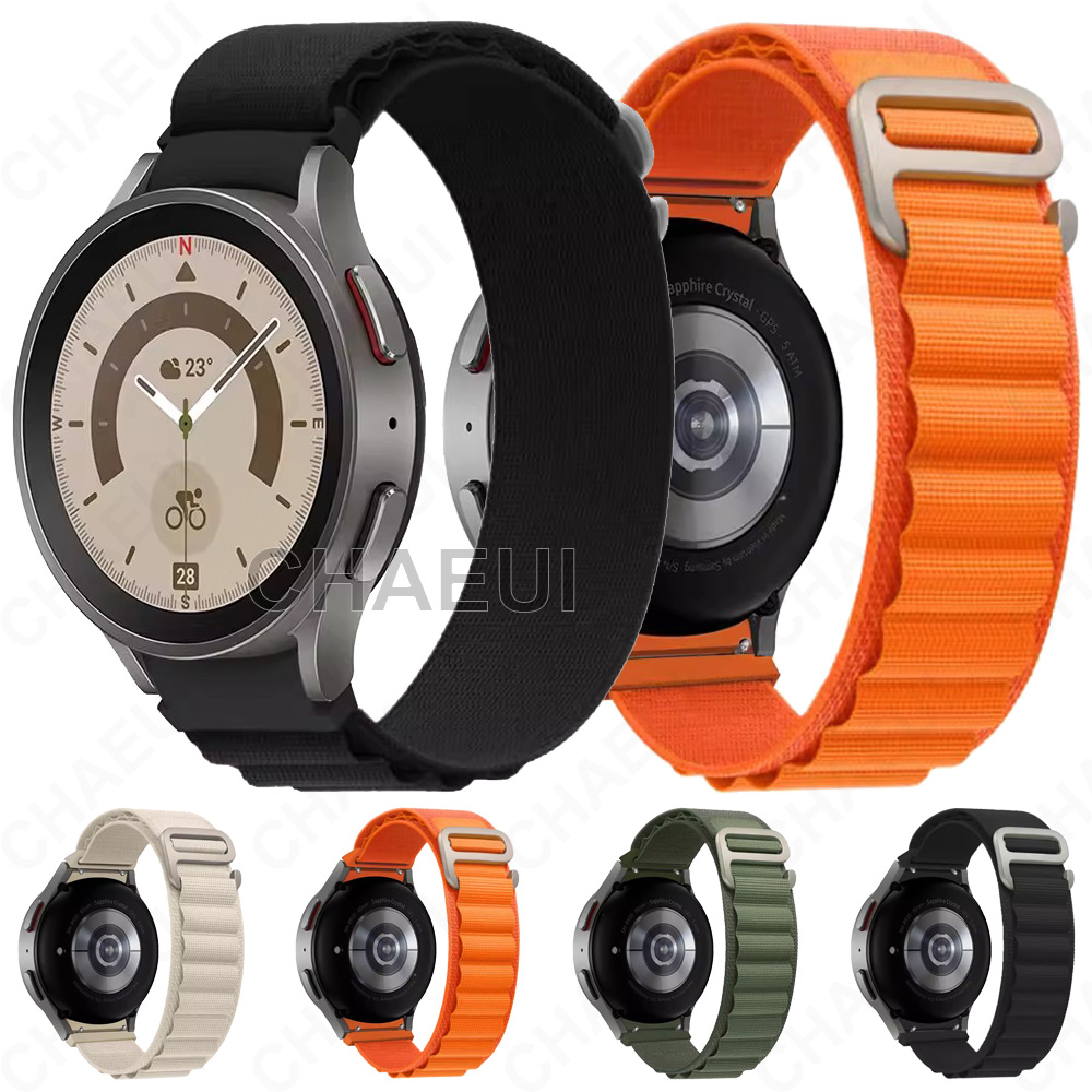 สายรัดไนลอนสร้อยข้อมือสําหรับ Galaxy Watch 7 FE 6 5 Pro 4 44mm 40mm 45mm Classic 42mm 46mm 43mm 47mm