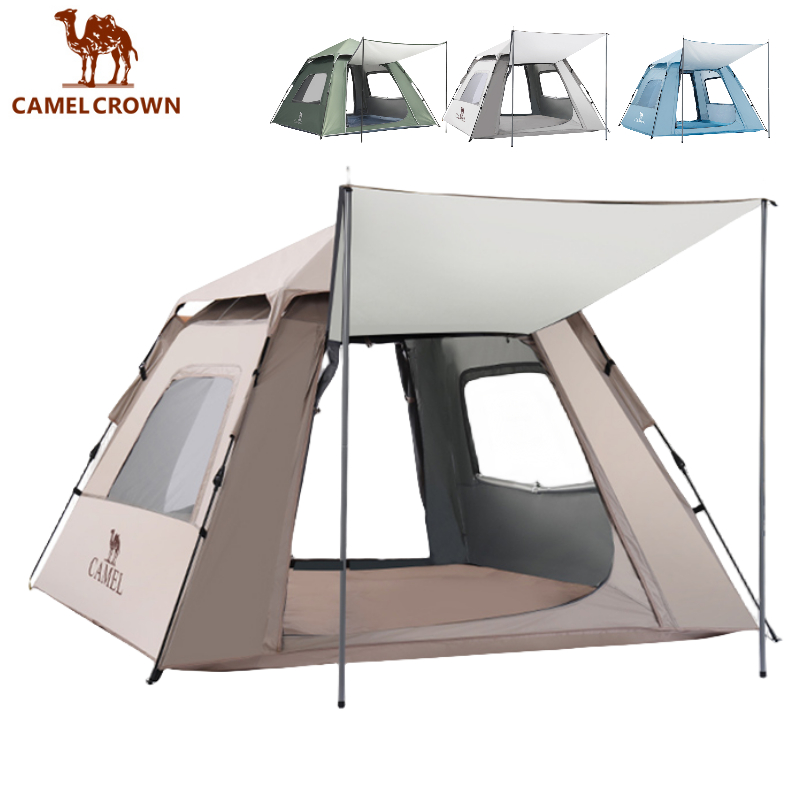CAMEL CROWN เต็นท์กลางแจ้ง 3~4 คน กันแดด และเต็นท์กันฝน อัตโนมัติ