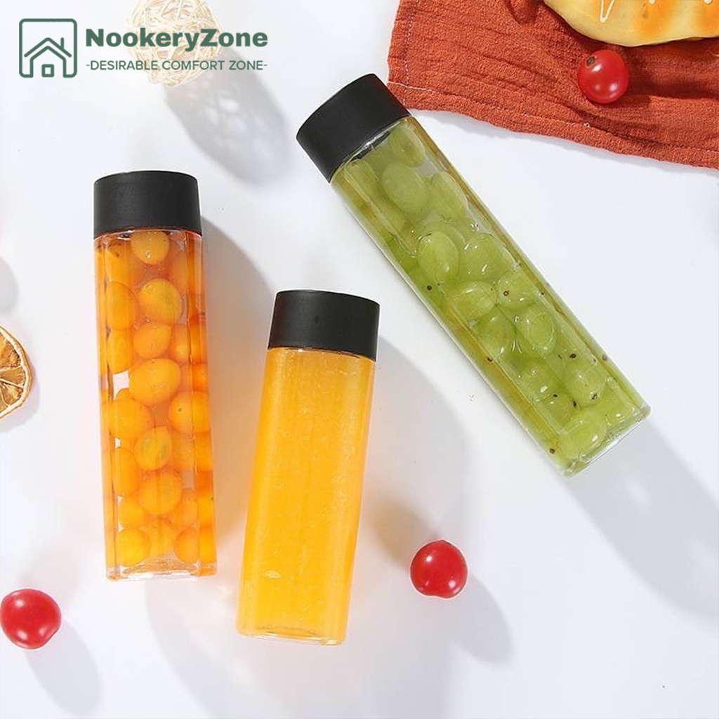 NookeryZone ขวดพลาสติก PET น้ำผลไม้ ขวดพลาสติก ขวดชาผลไม้ใส ขวดชานมหนา บรรจุภัณฑ์เกรดอาหาร Random Cover color