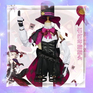 Genshin Impact Lyney Cosplay Costume  ชุดคอสเพลย์อนิเมะ สําหรับผู้หญิง Hat+Wig Full Set Magician Anime Game Uniforms Halloween Suit 林尼游戏原神