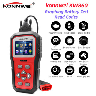 Konnwei KW860 OBD2 เครื่องอ่านโค้ดเครื่องยนต์รถยนต์ OBD 2 PK KW850