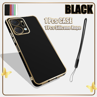 เคสโทรศัพท์มือถือ ซิลิโคนนิ่ม ขอบตรง พร้อมสายคล้อง สําหรับ Honor X7a